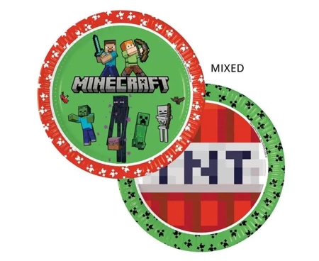 Talerzyki papierowe Minecraft 23cm 8szt - Godan