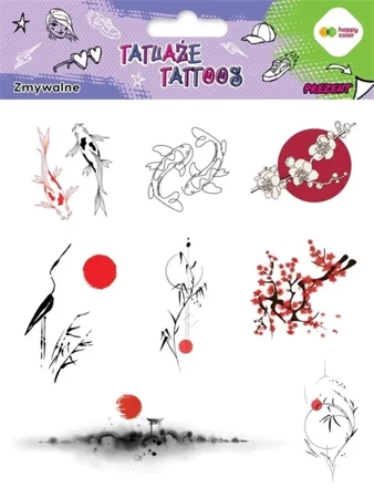 Tatuaże zmywalne Japanese HAPPY COLOR - GDD