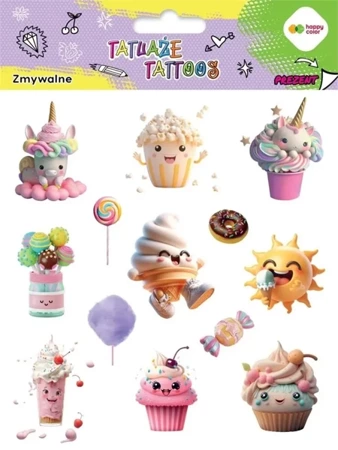 Tatuaże zmywalne Sweets HAPPY COLOR - GDD