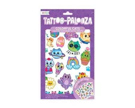 Tatuaże zmywalne Tattoo Palooza - Brokatowe Koty - ooly