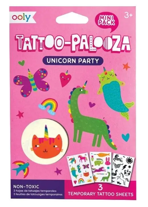 Tatuaże zmywalne mini Tattoo Palooza - Jednorożec - ooly