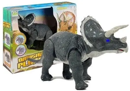 Triceratops na baterie szary - Leantoys