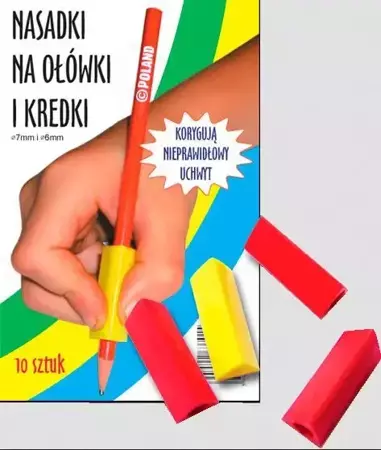 Trójkątne nasadki na ołówki i kredki (10 szt.) - Harmonia