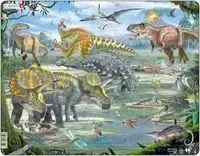 Układanka Dinozaury okresu kredowego 65 elementów - Larsen