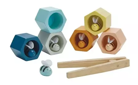 Układanka Plaster miodu z pszczółkami - barwy sadu - Plan toys