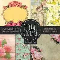 Vintage Floral Scrapbook Paper Pad 8x8 Scrapbooking Kit for Papercrafts, Cardmaking, DIY Crafts, Flower Background, Vintage Design - Craft As Ever