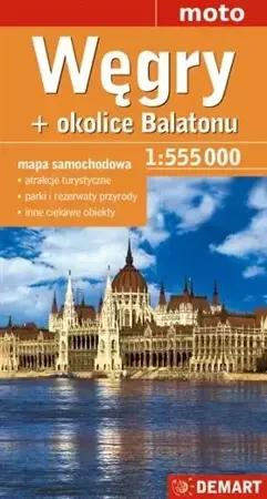 Węgry + okolice Balatonu mapa samochodowa 1:555000 - Opracowanie zbiorowe