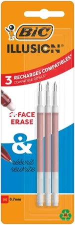 Wkład BIC Illusion Gel czerwony blister 3szt.