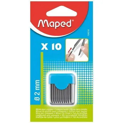 Wkłady do cyrkli - grafit 2 mm 10 sztuk MAPED