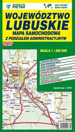 Województwo Lubuskie 1:200 000 mapa samochodowa