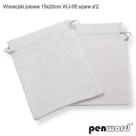 Woreczki jutowe szare 20x15cm 2szt - Penword