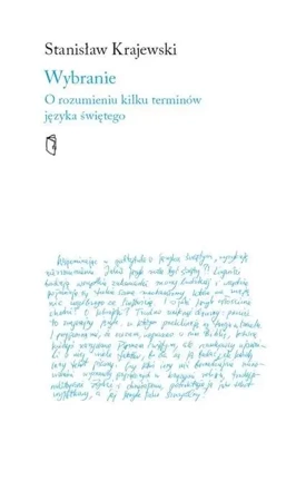 Wybranie. O rozumieniu kilku terminów języka św. - Stanisław Krajewski