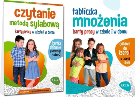 ZESTAW 2 KSIĄŻECZEK EDUKACYJNYCH - Czytanie + Matematyka GREG - Marta Kurdziel