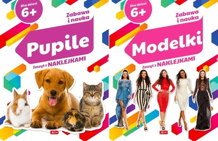 Zabawa i nauka Pupile + Modelki Zeszyt z naklejkami PAKIET x2 Dragon - Angelika Ogrocka