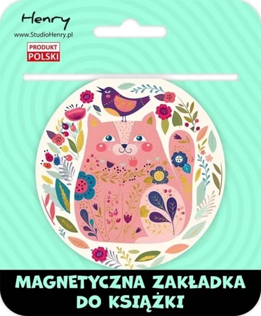 Zakładka magnetyczna kulka 2 kot różowy - Henry