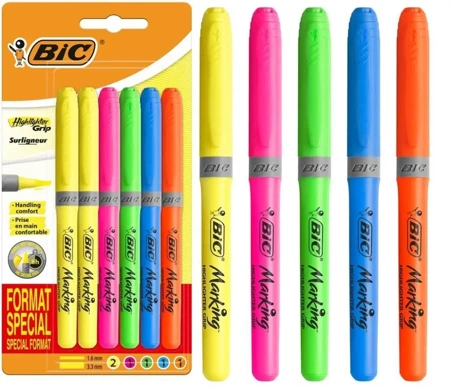 Zakreślacz highlighter Grip Special Format 6szt - BIC