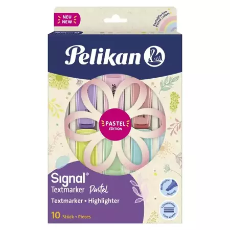 Zakreślacz signal pastel 10 kolorów Pelikan