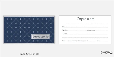 Zaproszenia Style wzór nr 10 (opakowanie 10 szt.)