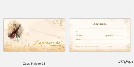 Zaproszenia Style wzór nr 13 10szt - Stamp