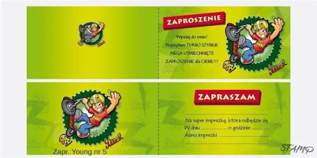 Zaproszenia Young Chłopiec wzór nr 05 10szt - Stamp