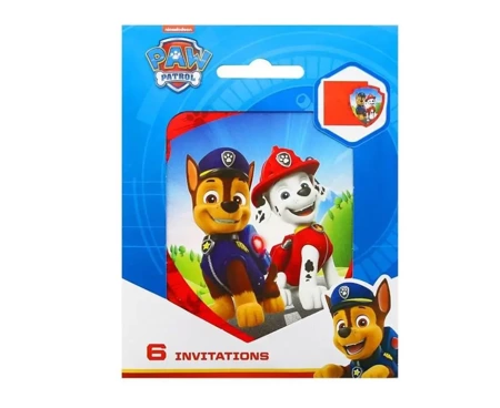 Zaproszenia z kopertami Paw Patrol 6szt - Godan