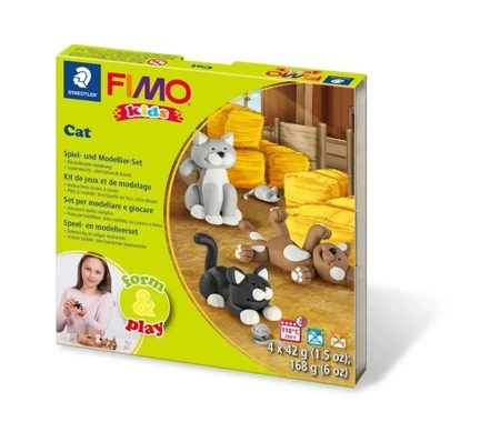 Zestaw Fimo Kids Form&Play Koty 4x42g - Staedtler