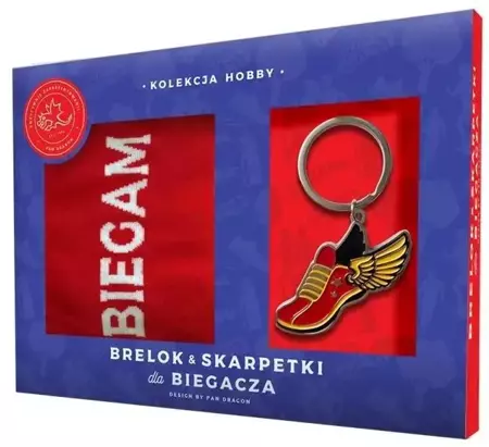 Zestaw brelok + skarpetki dla biegacza - Pan Dragon