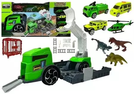 Zestaw ciężarówka z dinozaurami transporter - Leantoys