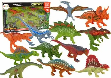 Zestaw figurki dinozaury kolorowe 12 szt - Leantoys