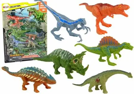 Zestaw figurki dinozaury kolorowe 6 szt - Leantoys