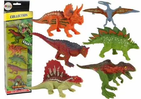 Zestaw figurki dinozaury kolorowe 6 szt - Leantoys