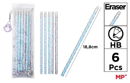 Zestaw ołówków z gumką w etiu Frosty - MP Main Paper