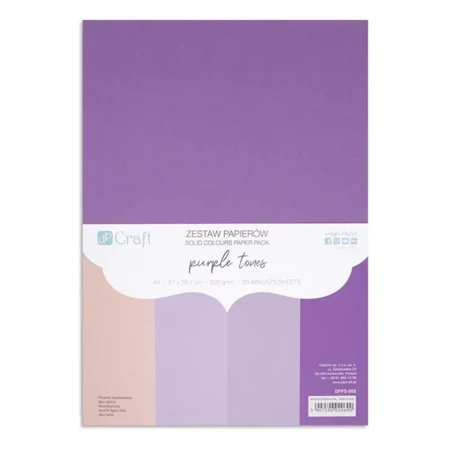 Zestaw papierów A4 20 arkuszy Purple tones 220g - Dalprint