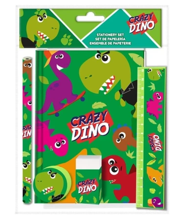 Zestaw piśmienniczy Crazy Dino 5 elementów KL10851 - Kids Euroswan