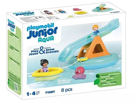 Zestaw z figurkami Junior Aqua 71 687 Pływająca wyspa ze zjeżdżalnią - Playmobil