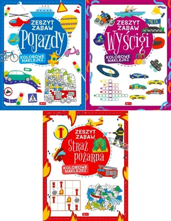 Zeszyt Zabaw PAKIET x3 Wyścigi + Pojazdy + Straż pożarna - Opracowanie zbiorowe