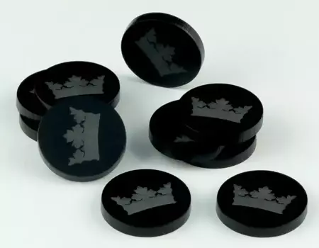 Znaczniki akryl czarne korona orkągłe 22x3mm 10szt - Crafters