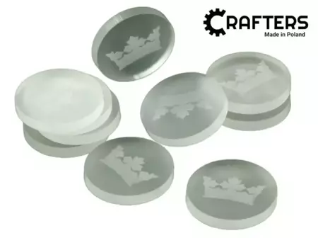 Znaczniki akryl satynowe korona okrąg 22x3mm 10szt - Crafters