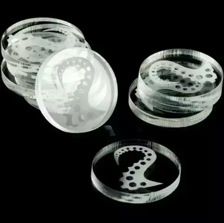 Znaczniki akryl transparentne okrągłe 22x3mm 10szt - Crafters