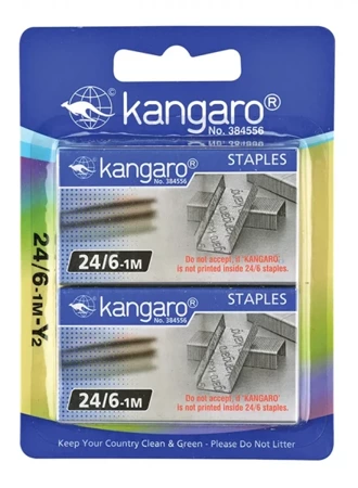 Zszywki No.24/6 Kanagro 2x1000 sztuk blister - KANGARO