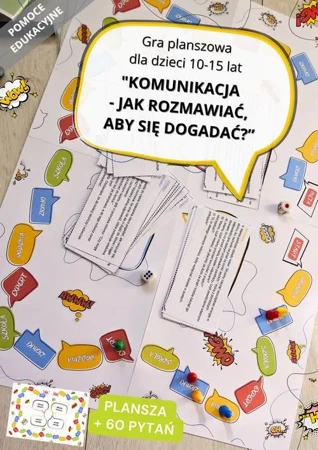 eBook Gra planszowa " Komunikacja - jak rozmawiać, aby się dogadać?" dla dzieci 10-15 lat (do druku). Pomoc edukacyjna - Katarzyna Płuska