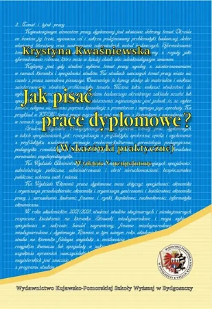 eBook Jak pisać prace dyplomowe. Wskazówki praktyczne - Krystyna Kwaśniewska