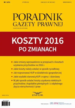 eBook Koszty 2016 po zmianach - Tomasz Krywan