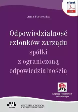 eBook Odpowiedzialność członków zarządu spółki z ograniczoną odpowiedzialnością - Anna Borysewicz