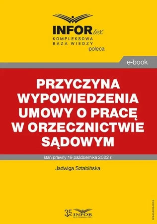 eBook Przyczyna wypowiedzenia umowy o pracę w orzecznictwie sądowym - Jadwiga Sztabińska