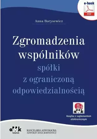 eBook Zgromadzenia wspólników spółki z o.o. - Anna Borysewicz