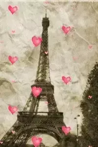 paris Eiffel Tower  pink hearts Vintage creative blank  page journal - Michael Huhn Sir